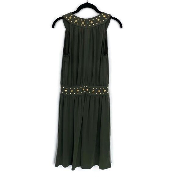 Michael Kors Gold Studded Dress Green XS - Picture 6 of 16